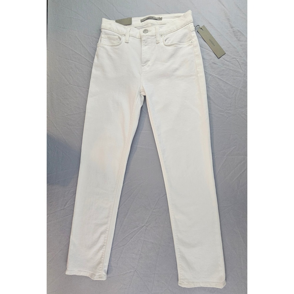 Hudson Jeans Nico Size 25 (meas 26") Mid-Rise Straight Ankle White NWT $183 L379